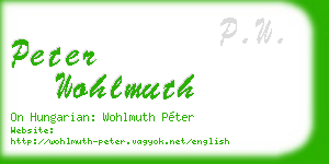 peter wohlmuth business card